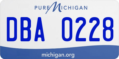 MI license plate DBA0228