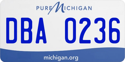 MI license plate DBA0236