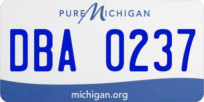 MI license plate DBA0237