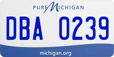 MI license plate DBA0239