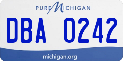 MI license plate DBA0242