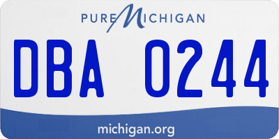 MI license plate DBA0244