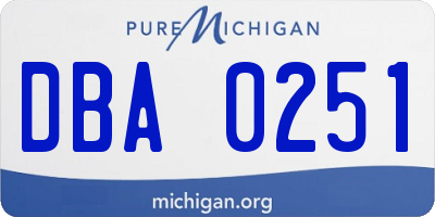 MI license plate DBA0251