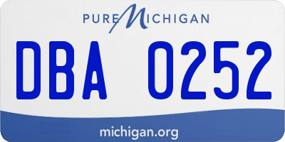 MI license plate DBA0252