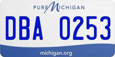 MI license plate DBA0253