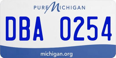 MI license plate DBA0254