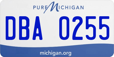 MI license plate DBA0255
