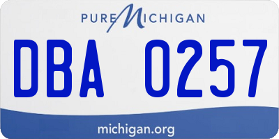 MI license plate DBA0257