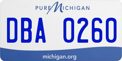 MI license plate DBA0260