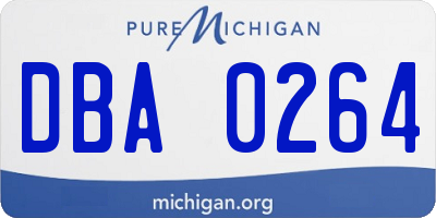MI license plate DBA0264