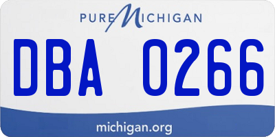 MI license plate DBA0266