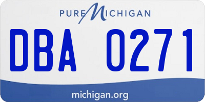 MI license plate DBA0271