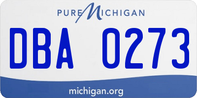 MI license plate DBA0273