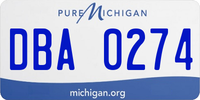 MI license plate DBA0274