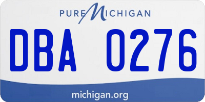 MI license plate DBA0276
