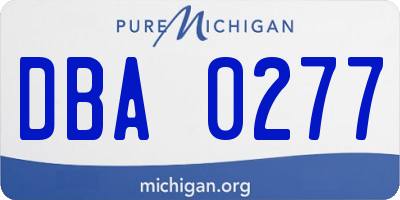 MI license plate DBA0277