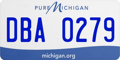 MI license plate DBA0279