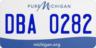MI license plate DBA0282