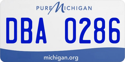 MI license plate DBA0286