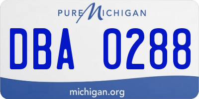 MI license plate DBA0288