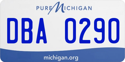 MI license plate DBA0290