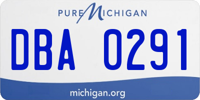 MI license plate DBA0291