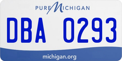MI license plate DBA0293