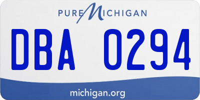 MI license plate DBA0294