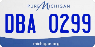 MI license plate DBA0299