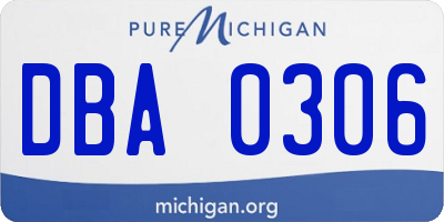 MI license plate DBA0306