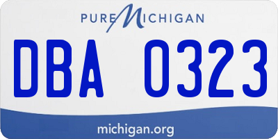 MI license plate DBA0323