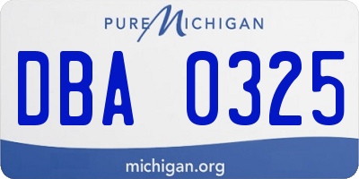 MI license plate DBA0325