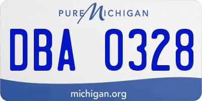 MI license plate DBA0328