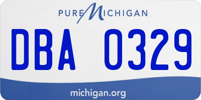 MI license plate DBA0329