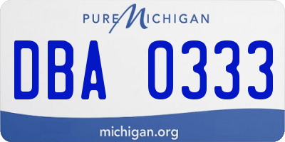 MI license plate DBA0333