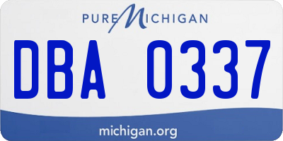 MI license plate DBA0337