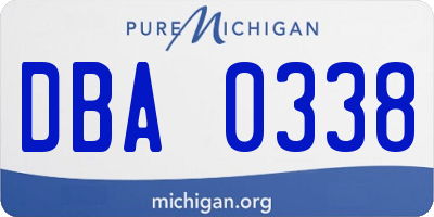 MI license plate DBA0338