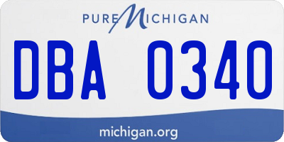 MI license plate DBA0340
