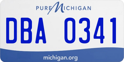 MI license plate DBA0341