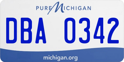 MI license plate DBA0342