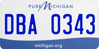 MI license plate DBA0343