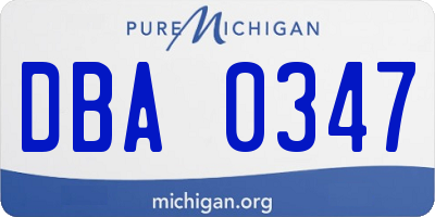 MI license plate DBA0347