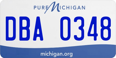 MI license plate DBA0348