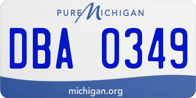 MI license plate DBA0349