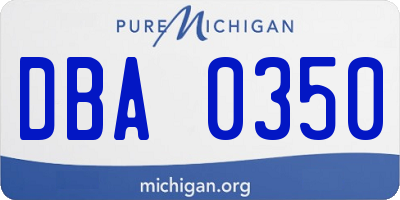 MI license plate DBA0350