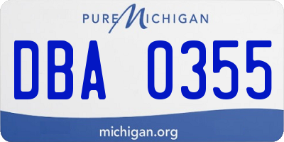 MI license plate DBA0355