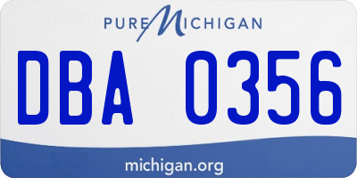 MI license plate DBA0356