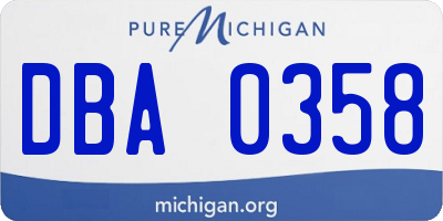 MI license plate DBA0358