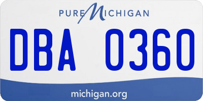 MI license plate DBA0360