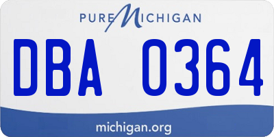 MI license plate DBA0364